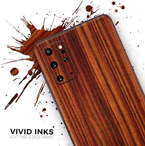 עיצוב Skinz אדום בוהק אבוני עץ עץ | כיסוי עור עטיפת דבק ויניל מגן תואם ל- Samsung Galaxy S9 Plus